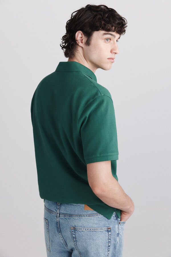 Springfield Polo piqu&eacute; b&aacute;sico Springfield regular fit verde