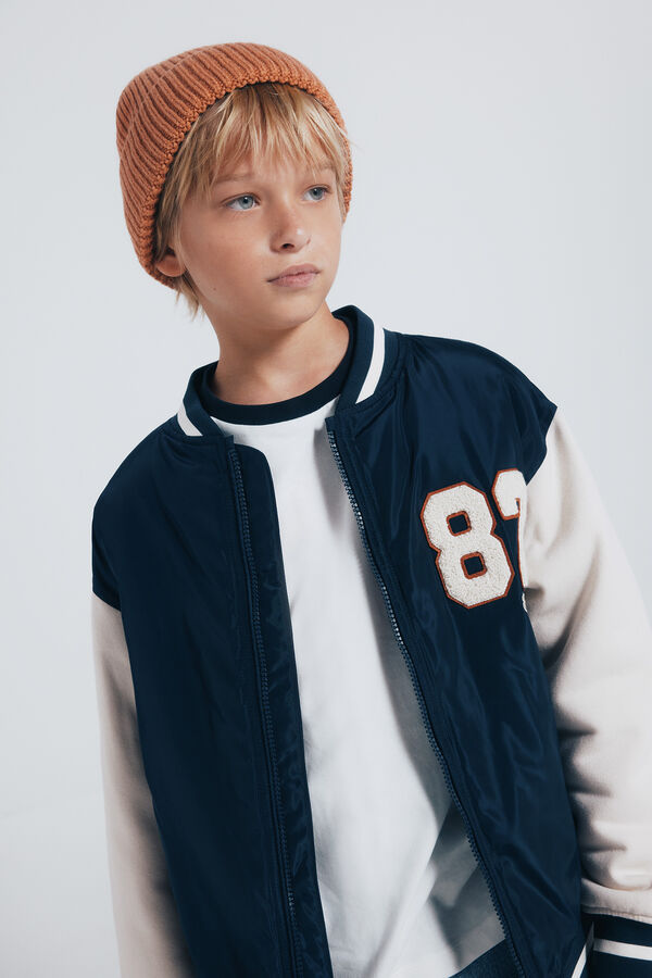 Springfield Kids Jaqueta de beisebol universitária masculina azul