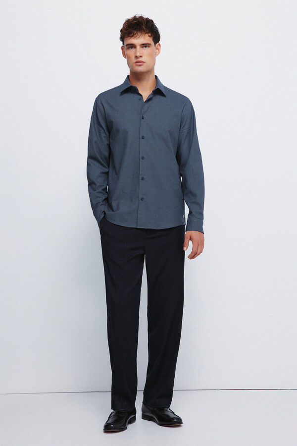 Springfield Two-tone structured dress shirt blue