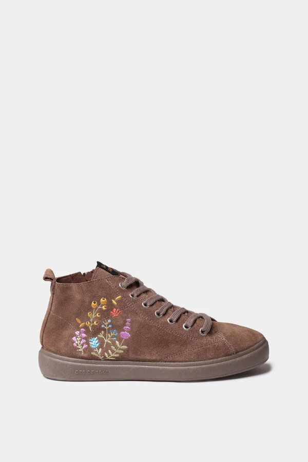 Toni Pons Bota de cano curto com detalhes florais castanho