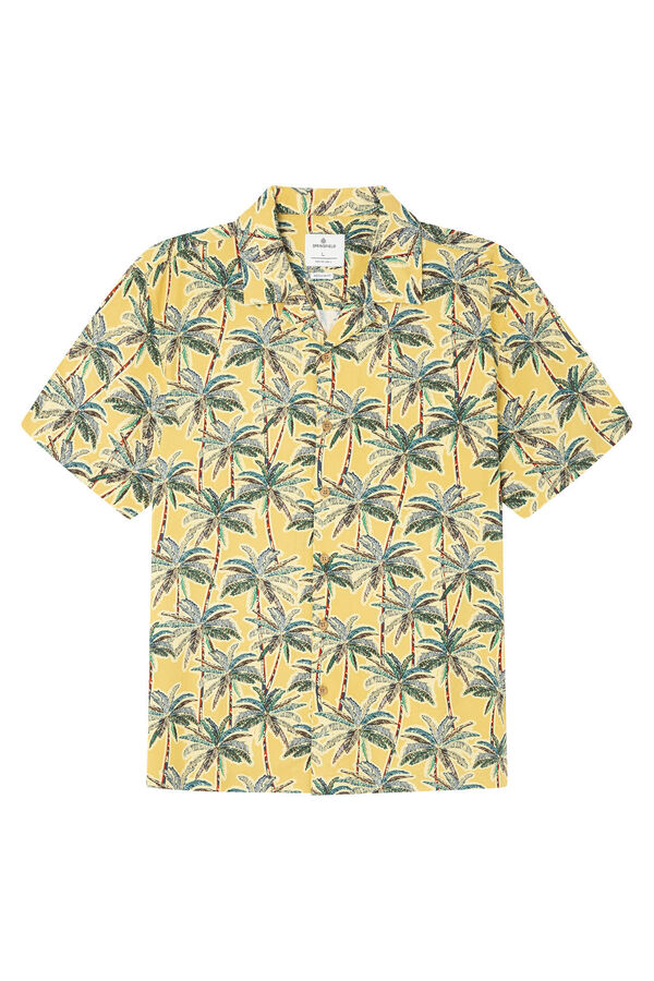 Springfield print viscose short sleeve shirt printed