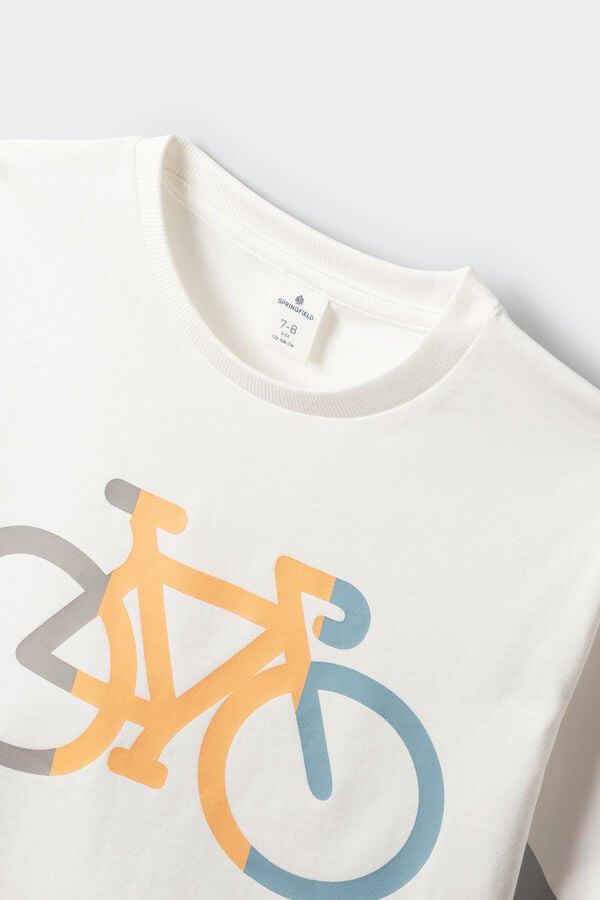Springfield Kids T-shirt de bicicleta de crian&ccedil;a bege