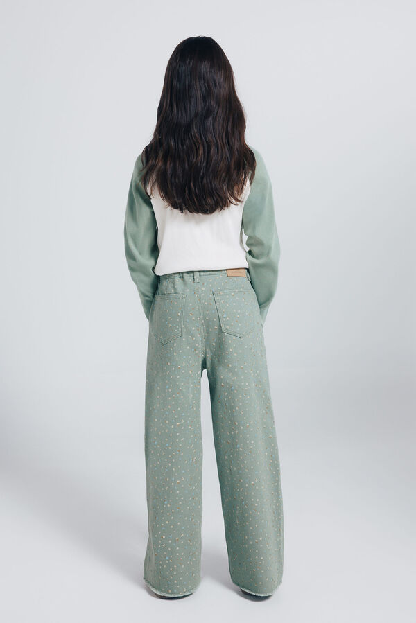 Springfield Kids Calça culotte floral para menina verde