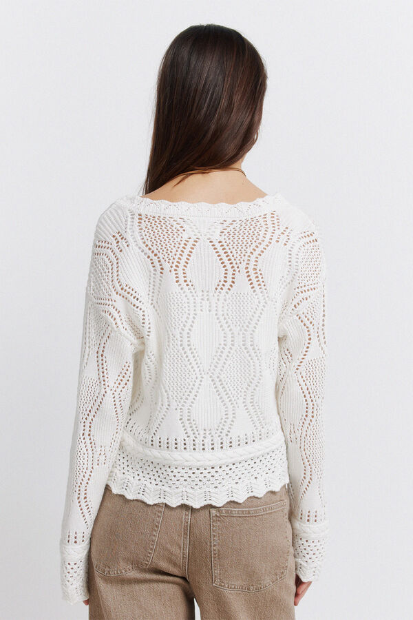 Springfield Casaco de malha pointelle bege