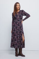 Springfield Vestido midi estampado com decote gargantilha estampado