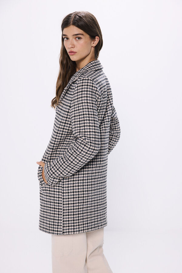 Springfield A-line checkered coat stone