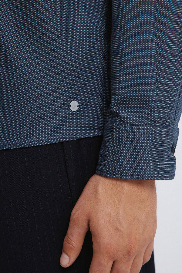 Springfield Two-tone structured dress shirt blue