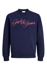 Jack & Jones PLUS Sweatshirt com logo frontal azul