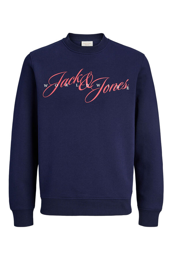 Jack & Jones PLUS Sweatshirt com logo frontal azul
