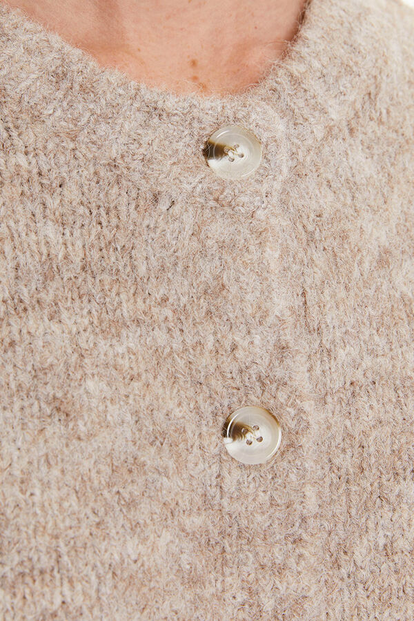 System Action Cardigan de pele com botões bege