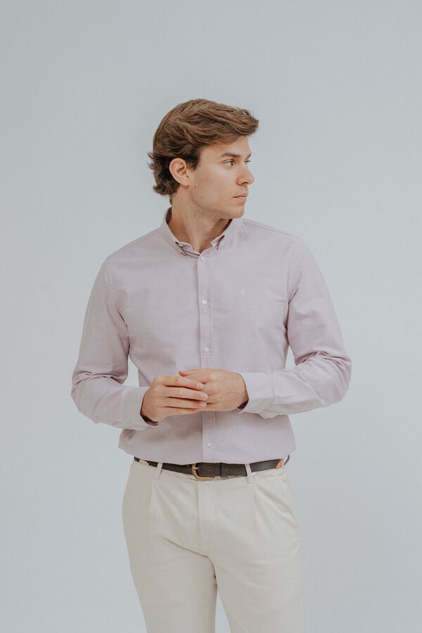 Celopman Camisa oxford vermelho
