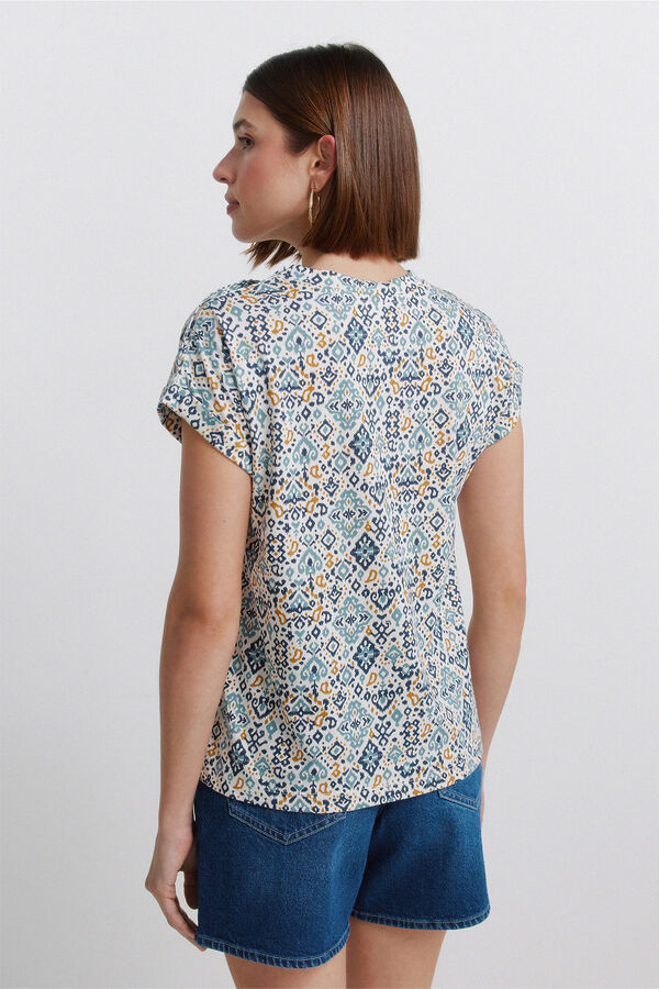 Springfield T-shirt estampada com bot&otilde;es branco