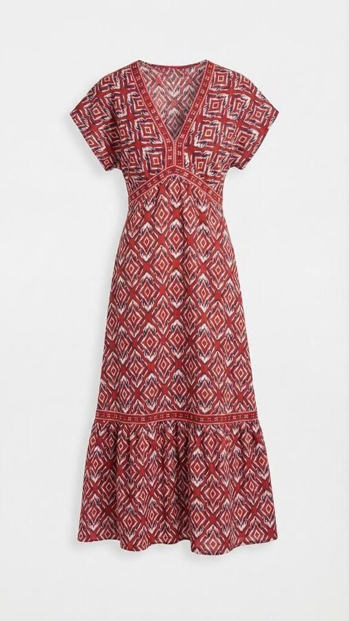 Springfield Vestido estampado cenefa naranja