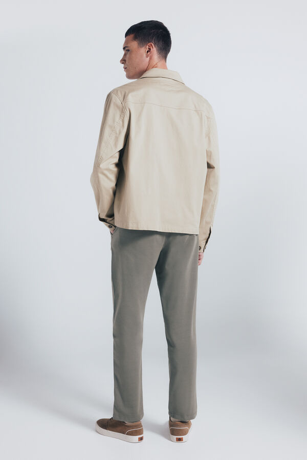 Springfield calças chino slim fit confortáveis bege