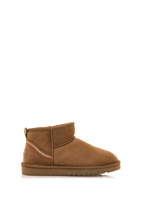 MTNG Botins de pelo com sola plana vison
