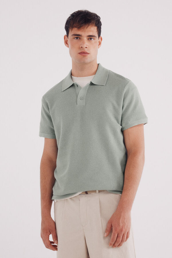 Springfield Jersey manga corta estructura cuello polo verde