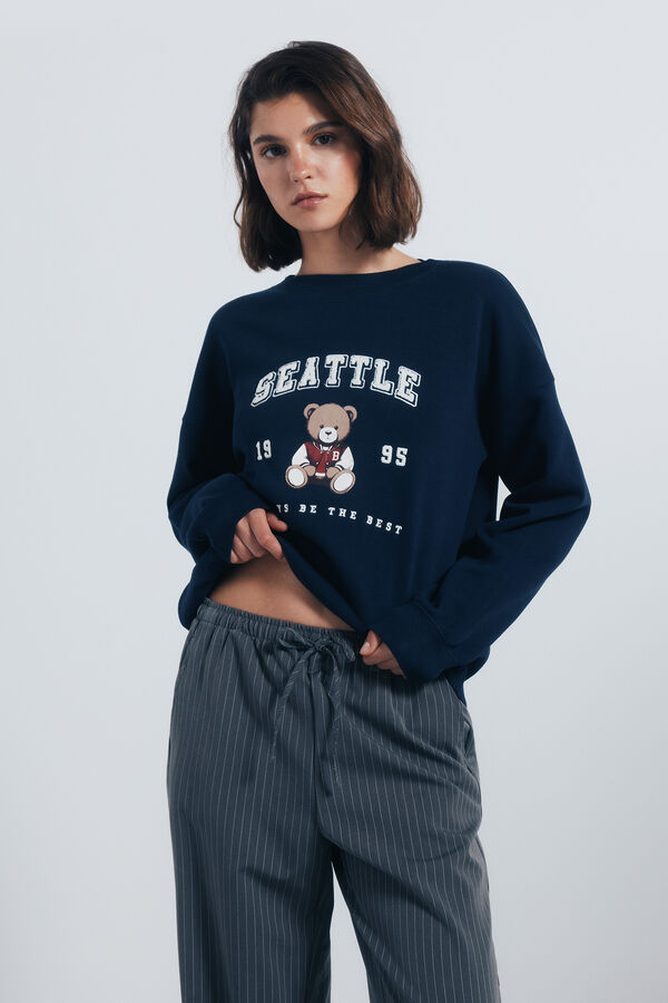 Springfield Calça jogger larga cinzento