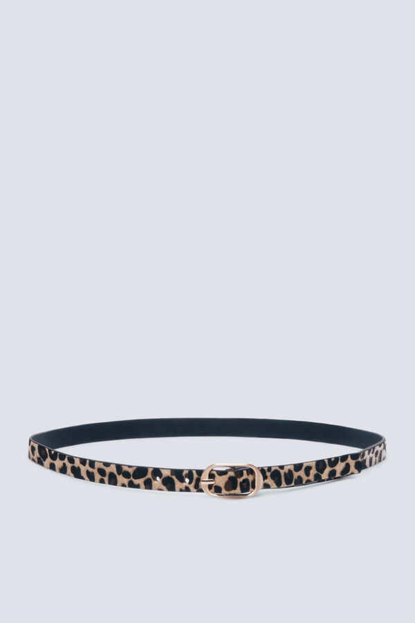 Springfield Cinto com estampado animal e fivela oval cru