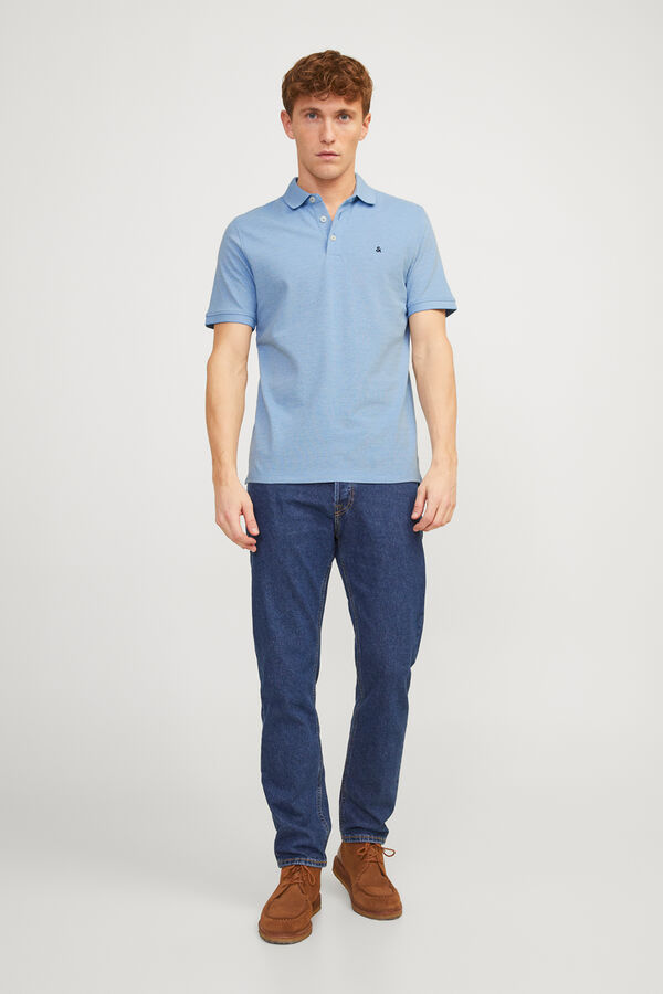 Jack & Jones Polo de manga curta b&aacute;sico azul