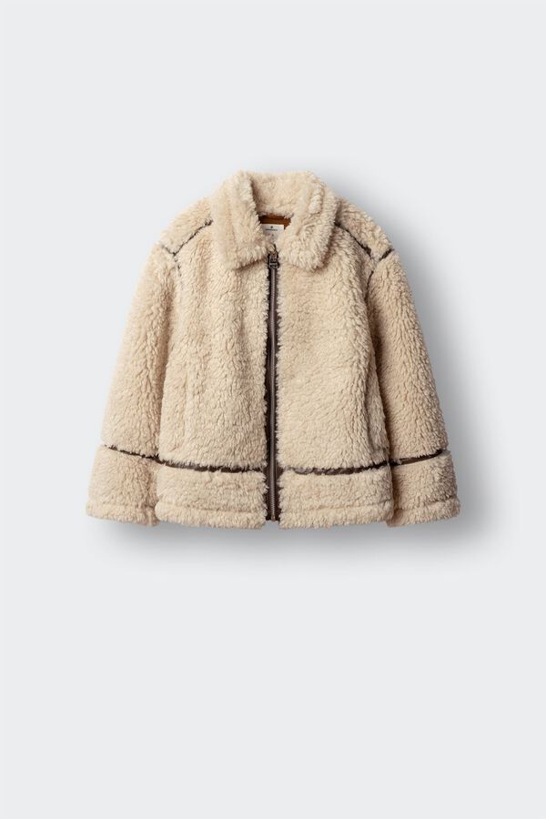 Springfield Kids Girl's faux shearling jacket grey