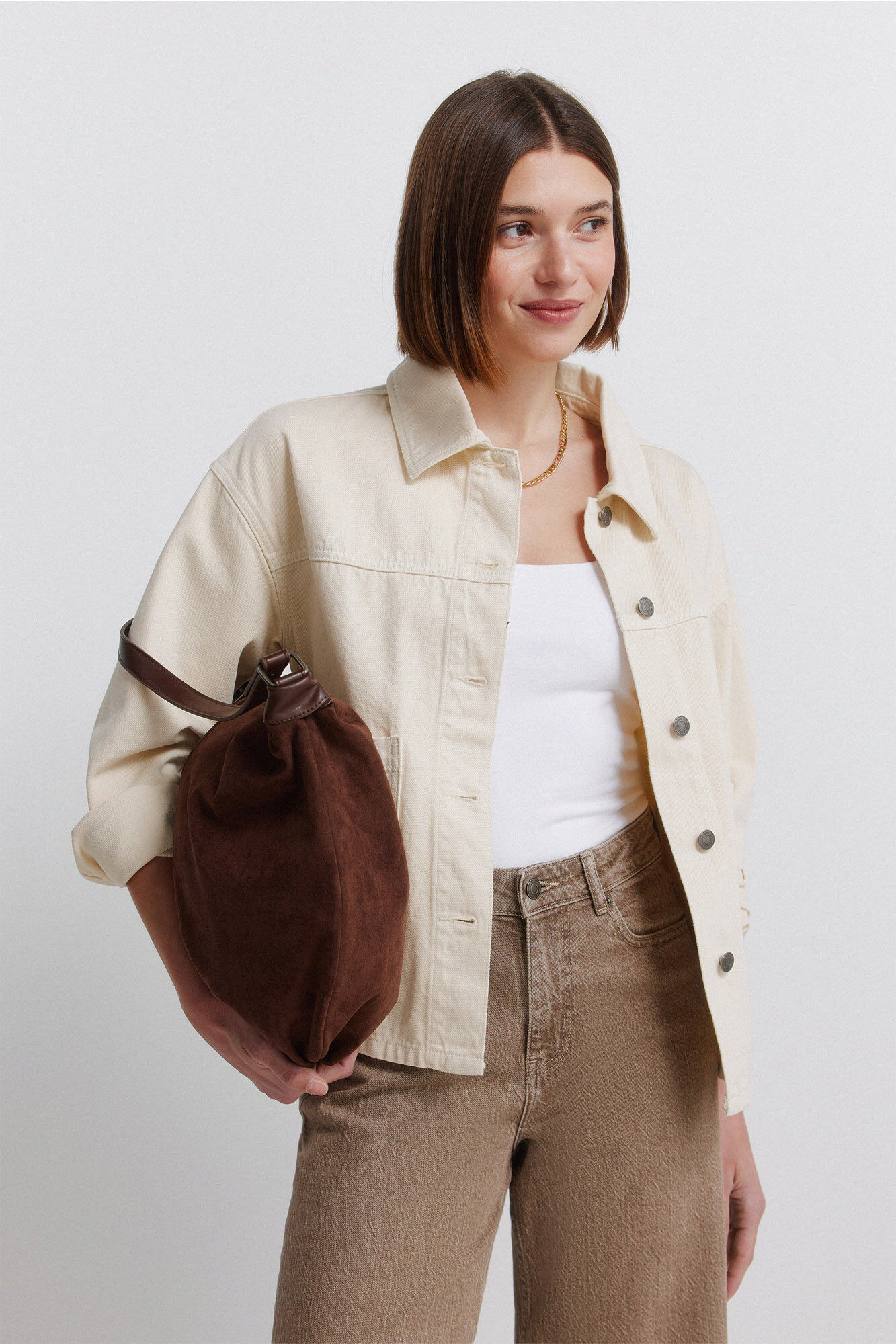 Springfield Chaqueta denim oversized color