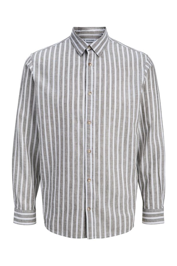 Jack & Jones Camisa regular fit em linho cinzento