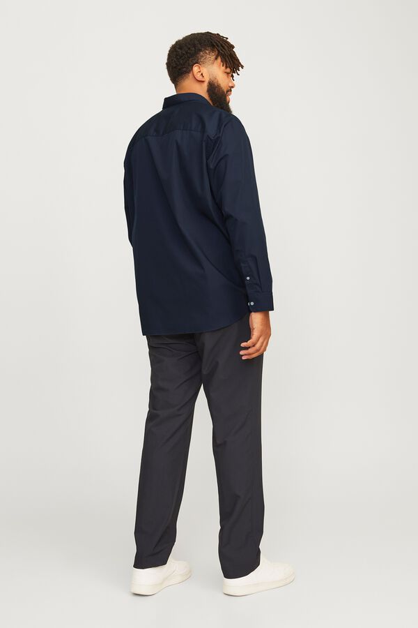 Jack & Jones PLUS Camisa de popelina de manga comprida azul
