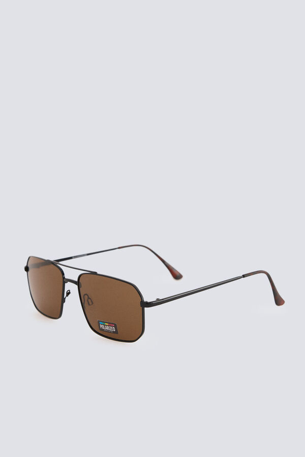 Springfield Gafas sol estilo aviador rectangulares marr&oacute;n