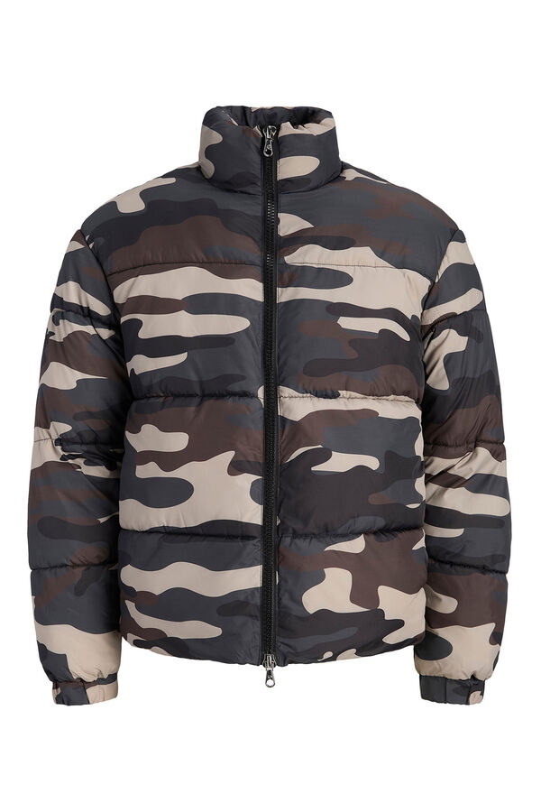 Jack & Jones Casaco puffer camuflada preto