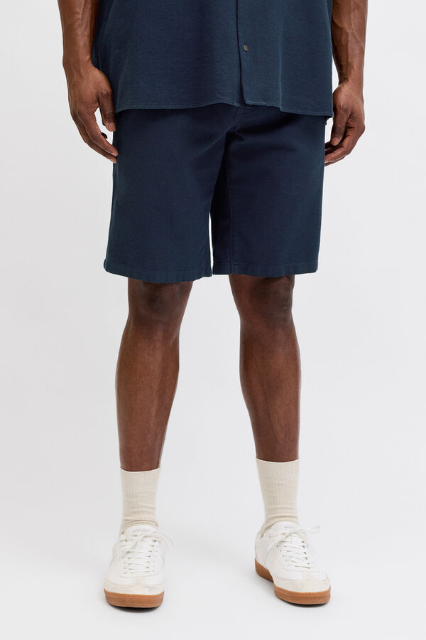 Jack & Jones PLUS Cotton loose fit Bermuda shorts blue
