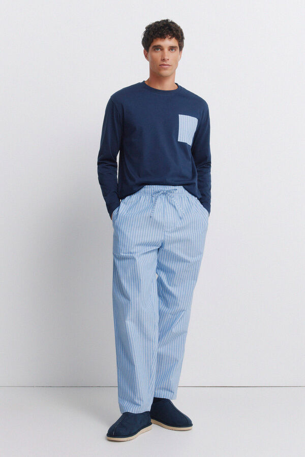 Springfield Pijama comprido riscas azul