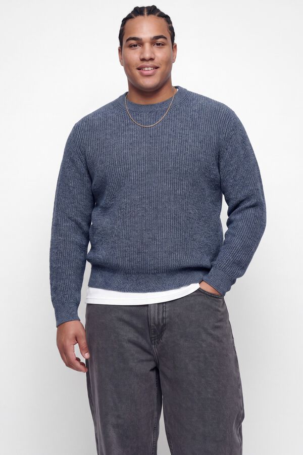 Jack & Jones PLUS Camisola de gola redonda azul