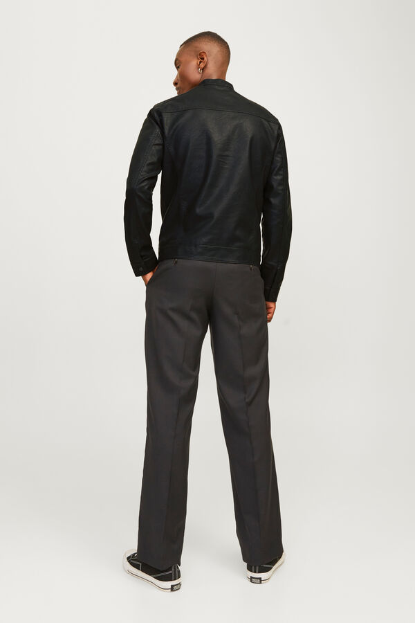 Jack & Jones Blusão com efeito de couro preto