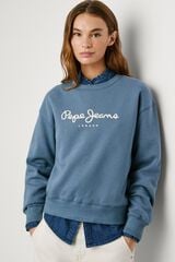Pepe Jeans Sweatshirt Gola Redonda Com Logo azul