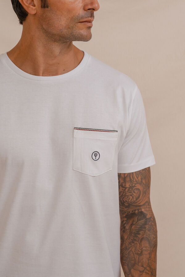 Celopman T-shirt com bolso branco