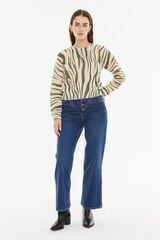 System Action Suéter com efeito animal estampado verde