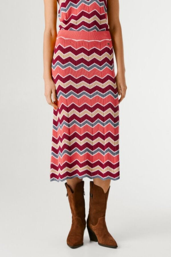 Pepe Jeans Saia comprida de malha vermelho