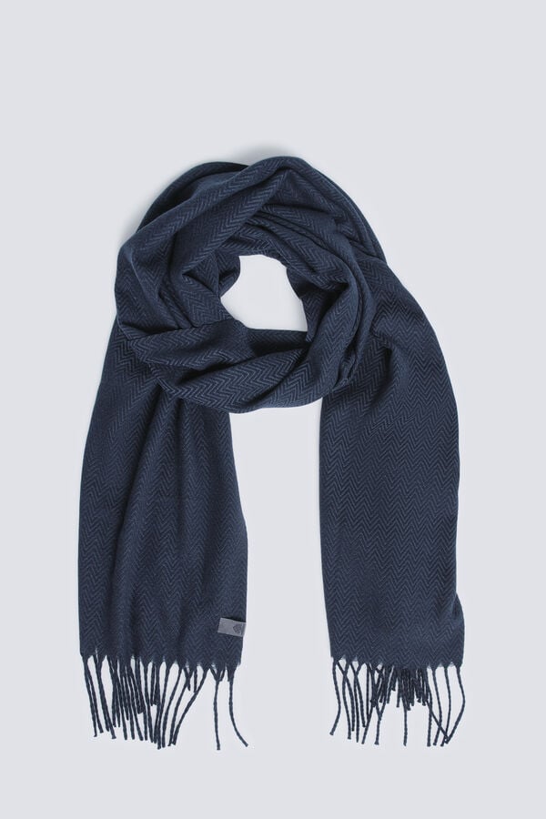 Springfield Cachecol cinza espiga de peixe azul