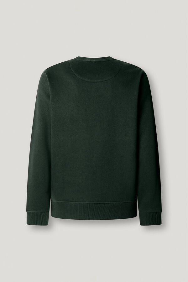 Pepe Jeans Sweatshirt com logo gola redonda verde