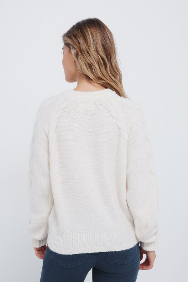 Springfield Camisola de malha trançada vison