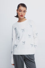 Springfield Camisola com laços de lantejoulas bege