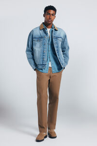Springfield Calça calças chino de lona com corte reto