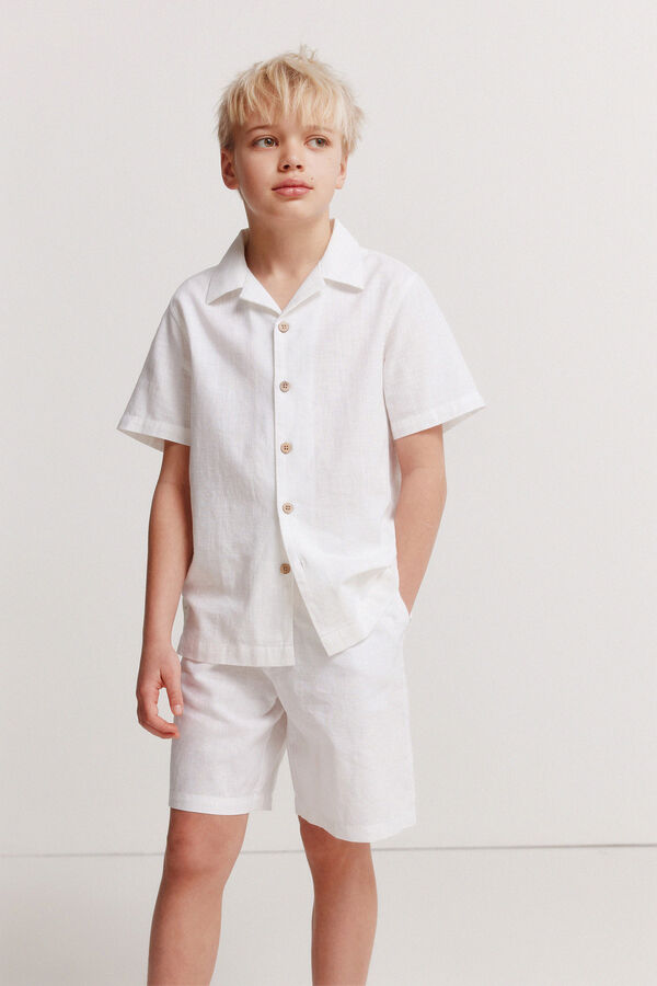 Springfield Kids Bermudas chino em linho para menino branco