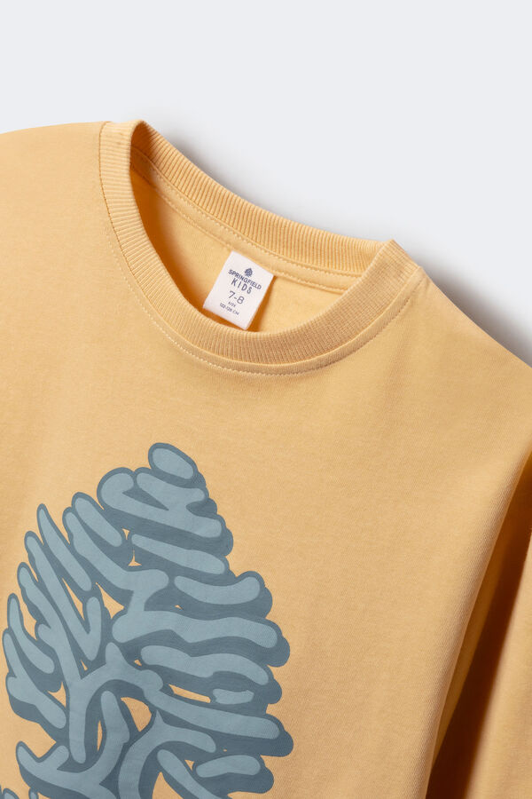 Springfield Kids Camiseta de manga larga amarilla árbol niño amarillo