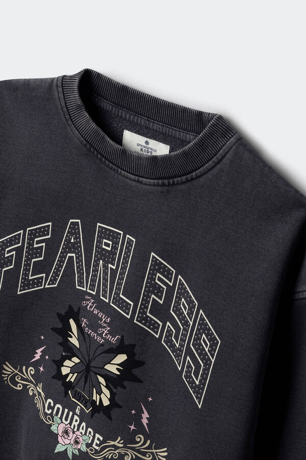 Springfield Kids Sweatshirt "Brilhante" para meninas cinzento