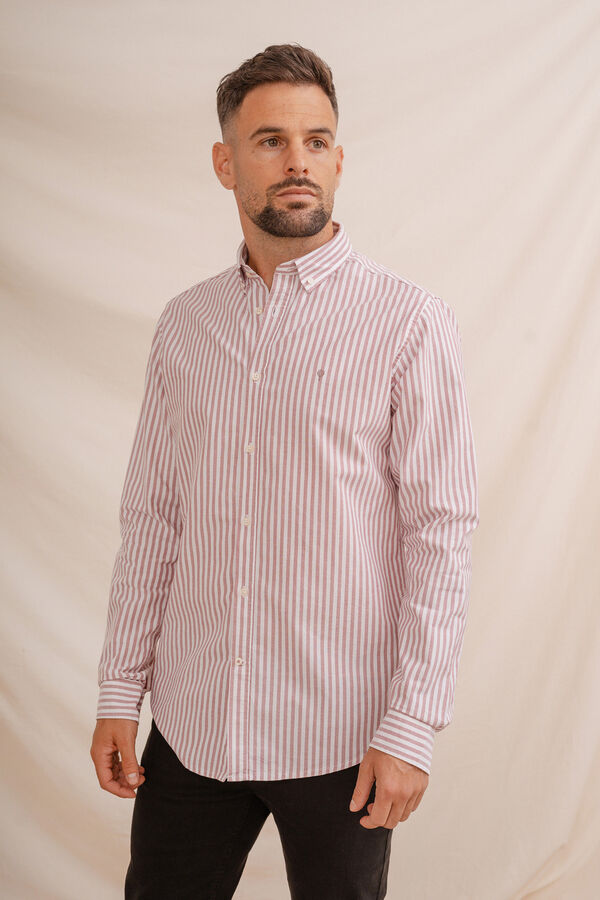 Celopman Camisa Oxford vermelho