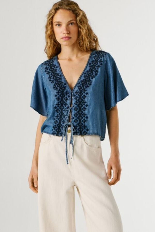 Pepe Jeans Blusa manga corta azul