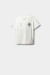 Springfield Kids T-shirt de manga curta com losango &eacute;tnico para menino bege