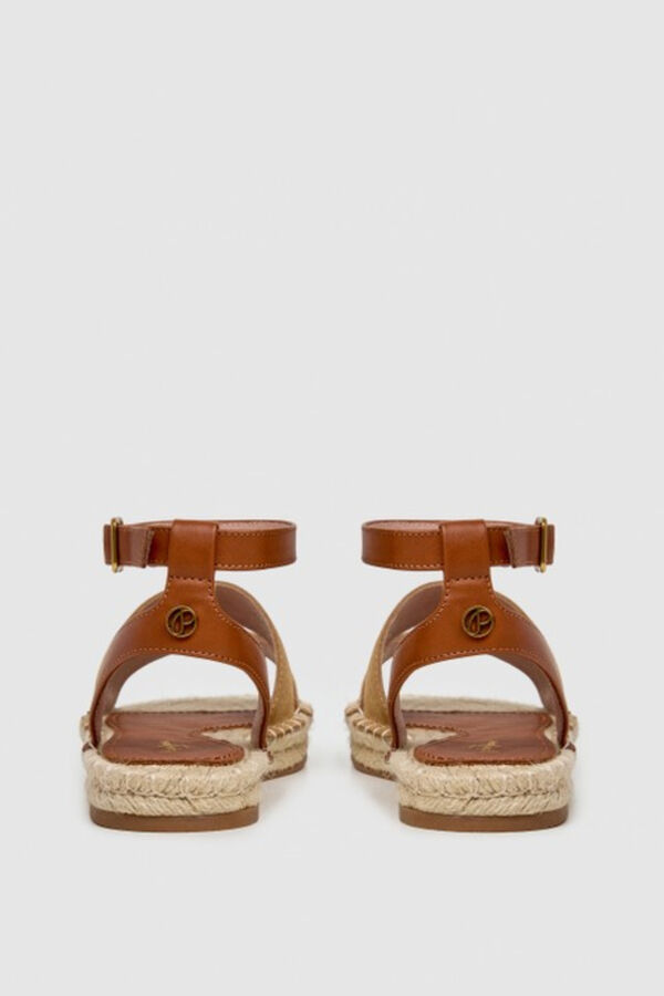 Pepe Jeans Sand&aacute;lias rasas em camur&ccedil;a camel