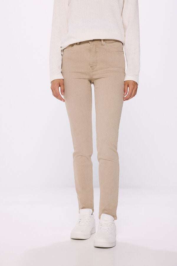 Springfield Pantalón Slim Color beige